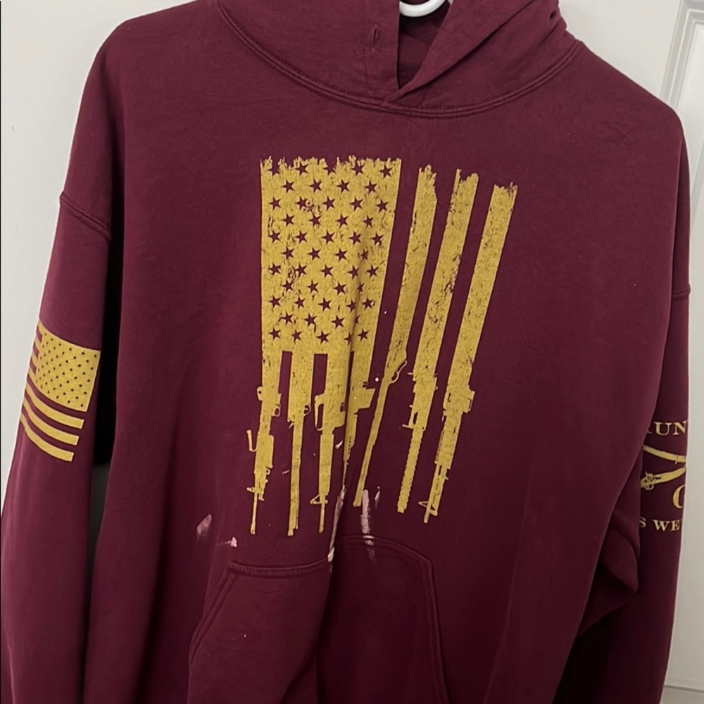 Burgundy mens hoodie